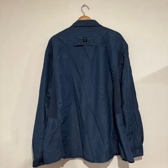 Wrangler All Terrain Gear Long Sleeve Outdoor Fishing Shirt Blue Size 3XL - Picture 8 of 8